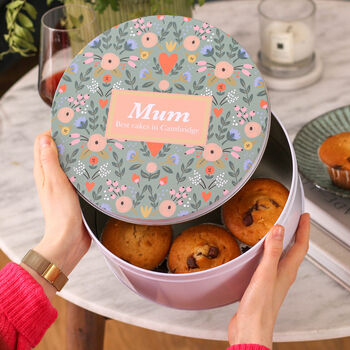 Personalised Floral Cake Tin Baking Gift For Her, 5 of 7