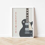 Electric Guitar Print | Les Paul Music Poster, thumbnail 4 of 7