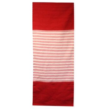 Red / Pink Striped Cotton Rug, 3 of 3