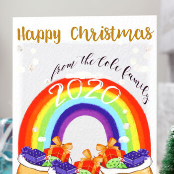 Rainbow Family Name Christmas Card Pack Of Eight, 5 of 11