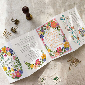 Whimsical Flower Garden Concertina Invitations, 9 of 9