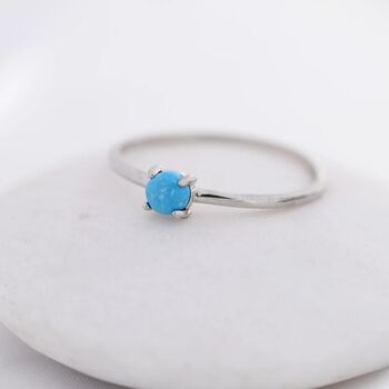 Genuine Turquoise Stone Ring In Sterling Silver, 5 of 11