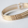 Inhale Exhale Slim Brass Gold Or Silver Plated Bangle, thumbnail 3 of 12