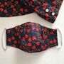 Upcycled Navy Floral Cotton Silk Lined Face Mask, thumbnail 6 of 12