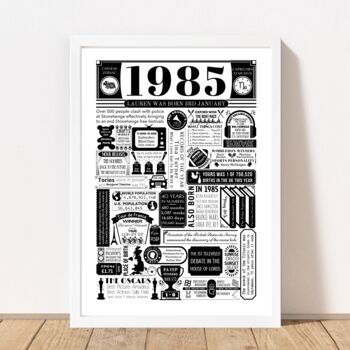 1985 Personalised 40th Birthday Print, 2 of 7