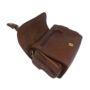 Small Leather Crossbody Satchel Handheld Handbag Chocolate Brown With Side Pockets, thumbnail 6 of 8