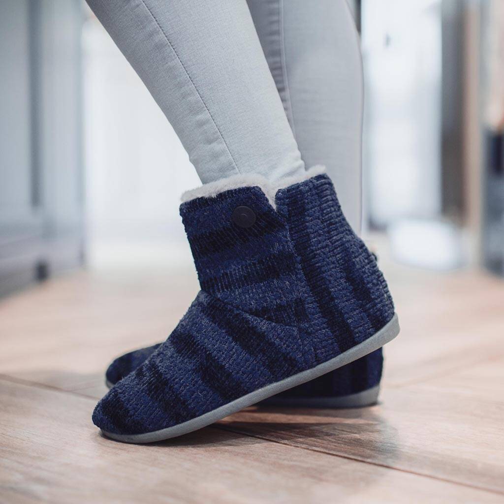 navy blue boot slippers