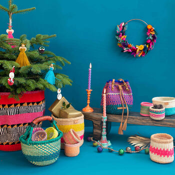 Handwoven Father Christmas Decoration, 6 of 8