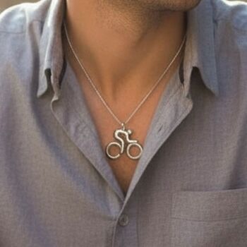 Personalised Cycling Necklace | Walnut Presentation Box, 2 of 12