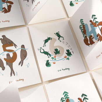 Six Today Frogs Sixth Birthday Card, 3 of 4