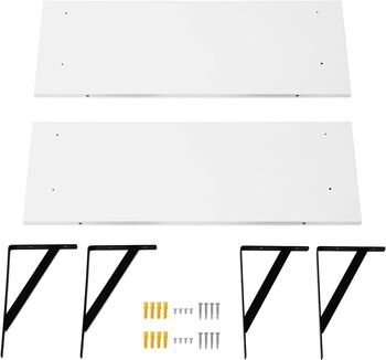 Set Of Two Floating White Wall Shelves, 6 of 7
