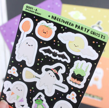 Party Ghost Cute Halloween Sticker Sheet, 3 of 3