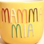 Yellow Embossed Mamma Mia Ceramic Mug, thumbnail 1 of 2