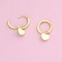 Gold Modern Heart Huggie Hoop Earrings, thumbnail 4 of 8