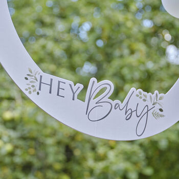 Hey Baby Botanical Baby Shower Photo Booth Frame, 2 of 4