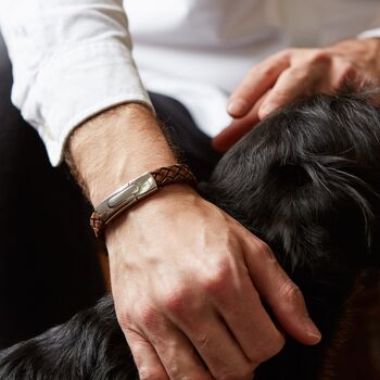 Mens Custom Leather Hidden Fingerprint Bracelet, 11 of 11
