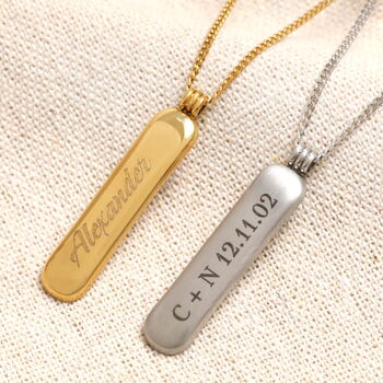 Men's Personalised Stainless Steel Tag Pendant Necklace, 2 of 11