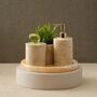 Beige Marble And Crystal Bathroom Set – Round Tray, thumbnail 1 of 2