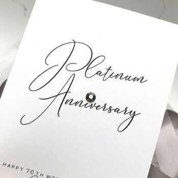 70th Platinum Jewel Personalised Anniversary Card, 5 of 7