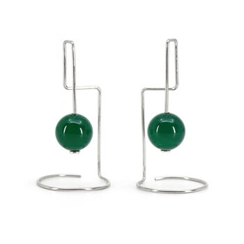 Labyrinth No.One Geometric Earrings With Semi Precious Stone, 7 of 9