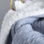 Dusty Blue Personalised Baby Knitted Blanket, thumbnail 6 of 8