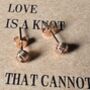 Rose Gold Love Knot Earrings, thumbnail 6 of 8