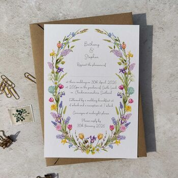 Spring Flowers Oval Invitation Suite, 2 of 12
