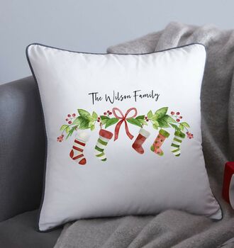 Christmas Family Stocking Cushion, 3 of 4