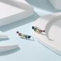 Rainbow Droplet Cz Crawler Earrings Sterling Silver, thumbnail 1 of 10