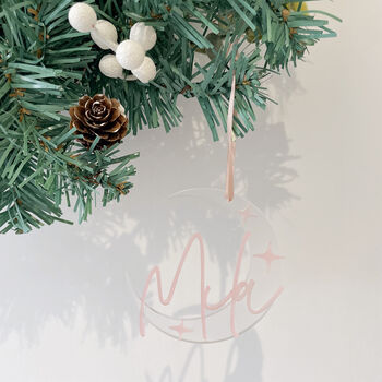 Personalised Christmas Decoration Acrylic Star And Moon, 5 of 10
