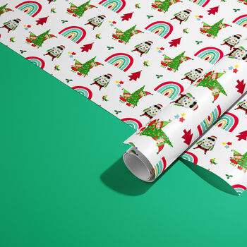 Christmas Rainbow Gift Wrapping Paper Roll Or Folded, 4 of 4