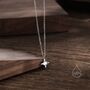 Tiny Moonstone Four Point Star Pendant Necklace, thumbnail 1 of 11