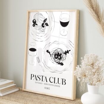 Pasta Club Print Kitchen Wall Art, 6 of 8