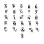 Open Hoop Stud Earrings With Alphabet Charms In Silver, thumbnail 5 of 7