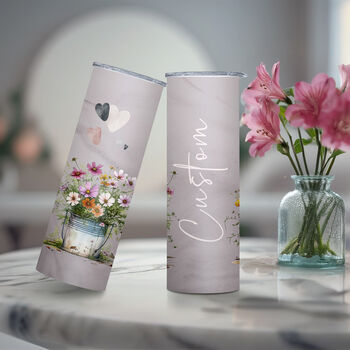 Dusky Pink Wildflower Insulated Travel Cup, 2 of 6