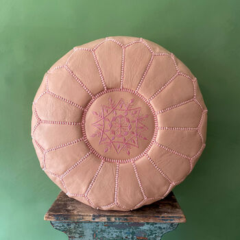 Moroccan Coloured Leather Pouffe, 12 of 12