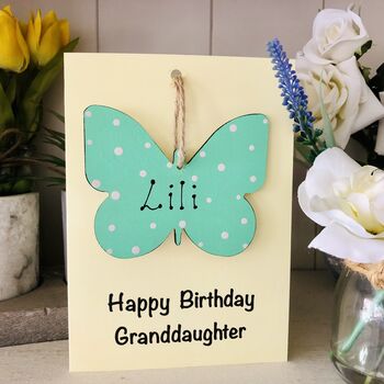 Personalised Granddaughter Butterfly Birthday Card, 6 of 8