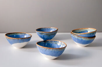 Set Of Four Porcelain Angled Mini Bowl, 10 of 11