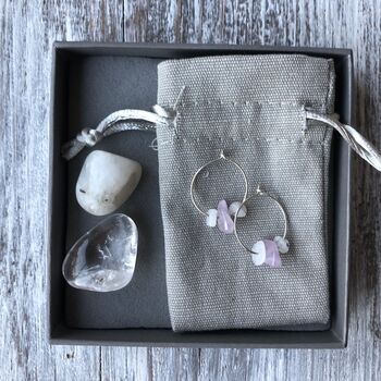 Personalised Healing Crystal Earring And Stone Gift Box, 2 of 11