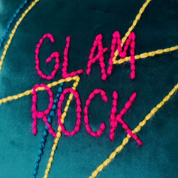 Glam Rock Embroidered Velvet Cushion, 4 of 5