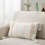 Beige Rectangle Boho Pillow Case With Tassels, thumbnail 1 of 4