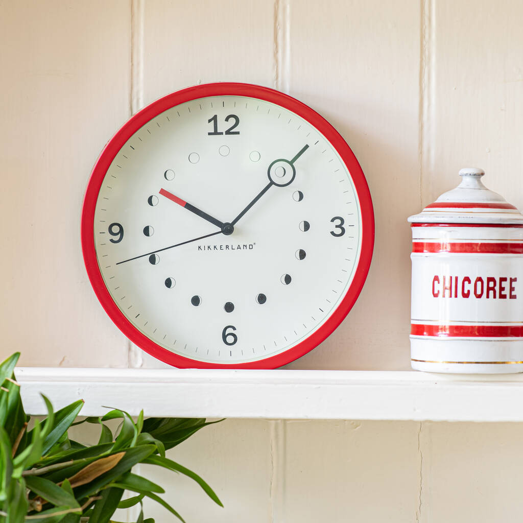 Moon Phase Red Clock, 1 of 3
