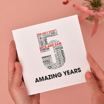 Personalised Name And Date Milestone Anniversary Card, 3 of 6