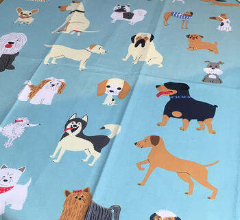 Dog Illustrations Colourful Kitchen Tea Towel, 6 of 6