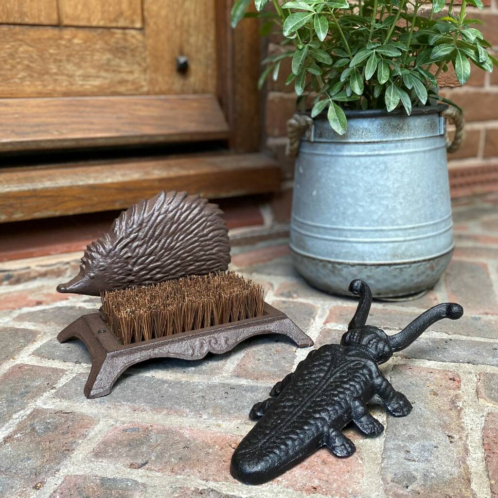 Hedgehog Boot Brush And Two Bertie Beetle Boot Jacks By Garden