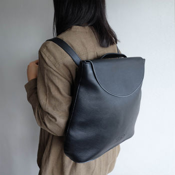 Two Way Black Leather Backpack And Shoulder Bag, 2 of 12