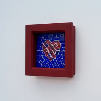 Handmade Framed Heart Mosaic Wall Art, 6 of 7