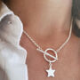 Sterling Silver Personalised Star Charm Toggle T Bar Necklace, thumbnail 2 of 5