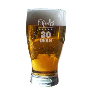 Personalised 30th Birthday Gift Pint Glass, 12 of 12