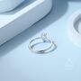 Sterling Silver Natural Blue Topaz Droplet Ring, thumbnail 2 of 12